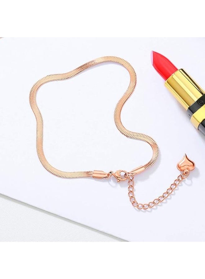 أساور ذهبية نسائية مقاومة للماء، أساور ذهبية مطلية بالذهب عيار 18 قيراطًا، أساور ذهبية نسائية منسوجة بسلاسل الثعبان الدقيقة، مجوهرات شاطئية نسائية للصيف... - Image 4